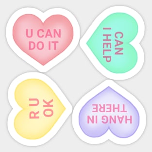 Motivational Conversation Hearts Sticker Pack Sticker